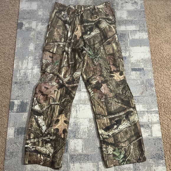 Gamehide Hush Hide Pants L 12 Cargo Mossy Oak Camo Lined Soft Hunting Rain - Picture 2 of 12